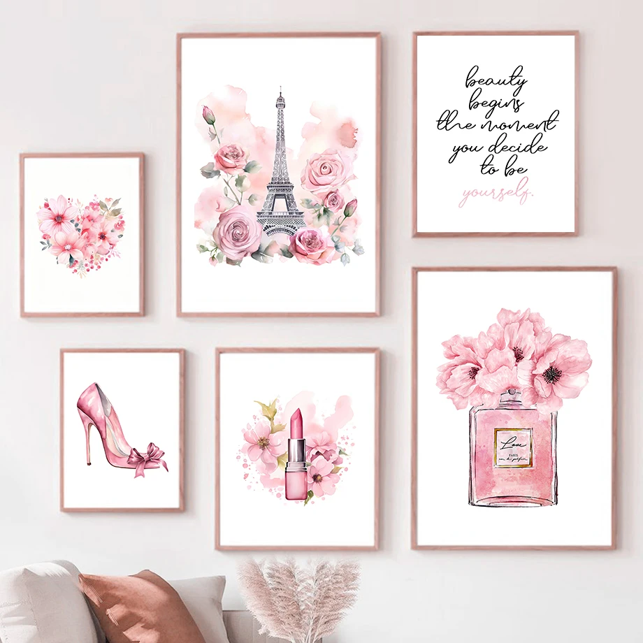 Paris Fashion Art Poster Pink  - Perfume Fragrance House ulasan dan harga