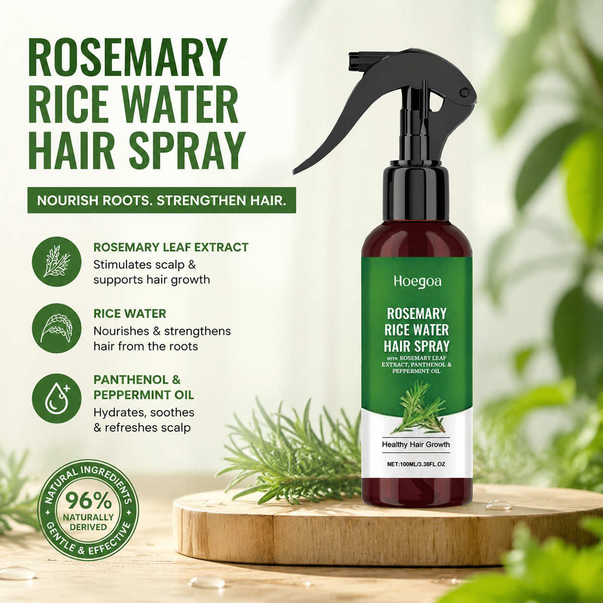 Rosemary Rice Water Hair Spray - Rose Water Spray ulasan dan harga